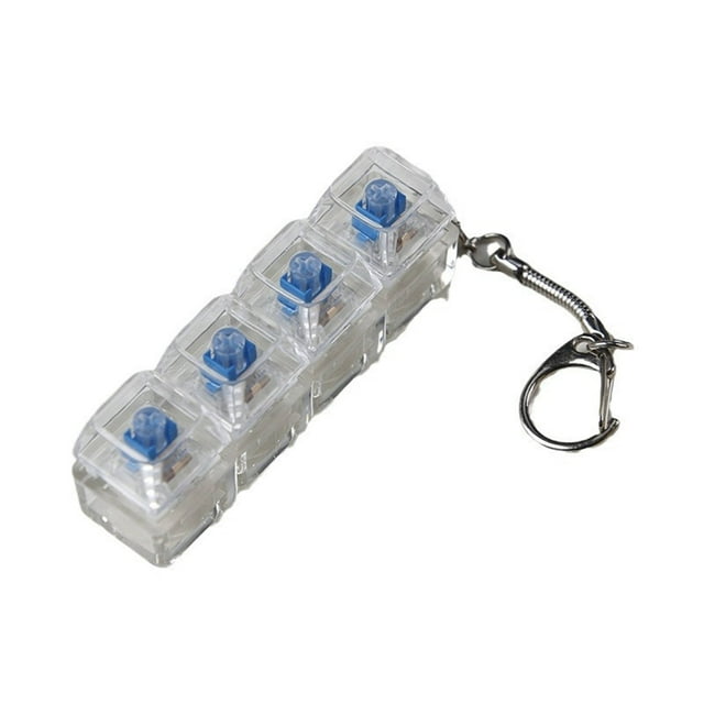 HUASHENG Bubble Base Four Button Clicky Mechanical Toy | Stim Toy Stress (Black Base Transparent Red Keycaps)