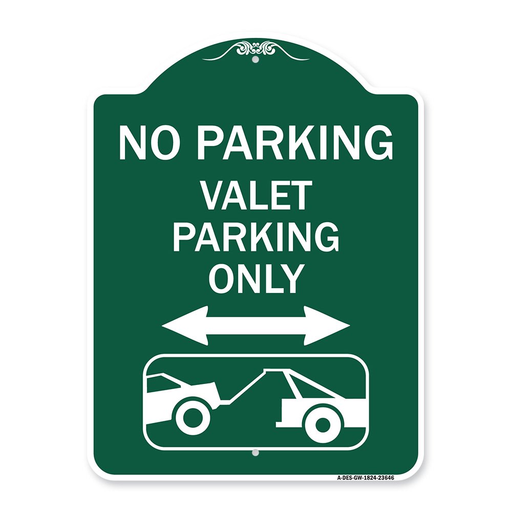 SignMission Designer Series Sign No Parking Valet Parking Only (With