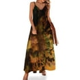 thumbnail image 2 of Earth Tones Floral Sleeveless Dress luxury evening dresses elegant guest wedding dress, 2 of 6