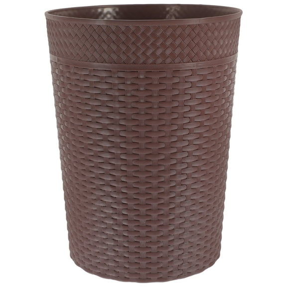 Masteelf Rattan-like Trash Can Bedroom Waste Basket Garbage Cans Office Coffee