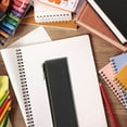thumbnail image 6 of Slim Leather Pencil Pouch, Portable Elastic Pencil Case Zippered Stationery Bag for Daily & Office Supplies, 6 of 6