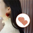 thumbnail image 3 of Qarigey Pendientes con purpurina en forma de corazón, colgantes de oreja, joyería exagerada de colores mezclados, elementos colgantes, Ropa, zapatos y accesorios Miscelánea Rosado, 3 of 6