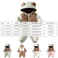 thumbnail image 4 of OJSFQUFP Baby Winter Hooded Snowsuit Cute Bear Ear Padded Jumpsuit Color Block Cartoon Print Warm for Boys Girls, 4 of 8