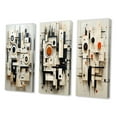 thumbnail image 3 of Designart "Abstract Urban Vision Black and White III" Modern Geometric Wall Art Set Of 3 - Black Abstract Canvas Set For Living Room Decor, 3 of 7