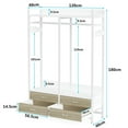 thumbnail image 2 of Spaco Freestanding Closet Organizer, Garment Rack with Drawers & Shelves, Coat Cloth Rack for Indoor as Home, Living Room, Oak & White, 2 of 3