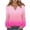 Hot Pink, variant on Long Sleeve Shirts for Women Button V Neck Dressy Casual Business Blouses Fashion Gradient Color Loose Fall Top Blue L