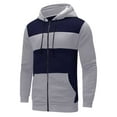 thumbnail image 4 of Larisalt Zip Up Hoodie Men,Men's Sherpa-Lined Full-Zip Hooded Sweatshirt Navy,XXL, 4 of 5