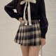 thumbnail image 3 of Gibobby faldas para mujer corta Falda de lana a cuadros de talle vintage de invierno para mujer(Marrón, M), 3 of 5