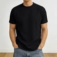 thumbnail image 2 of HONHUZH Mens Plus Size Summer Tops Solid T-Shirts Short Sleeve Oversized Crew Neck Unisex Casual Tee, 2 of 9