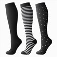 thumbnail image 5 of NOLDARES Compression Socks 20-30 mmHg Long Knee High Socks for Women Men Support Athletic Travel Daily Wear 3 Pairs(S035-Grey), 5 of 9