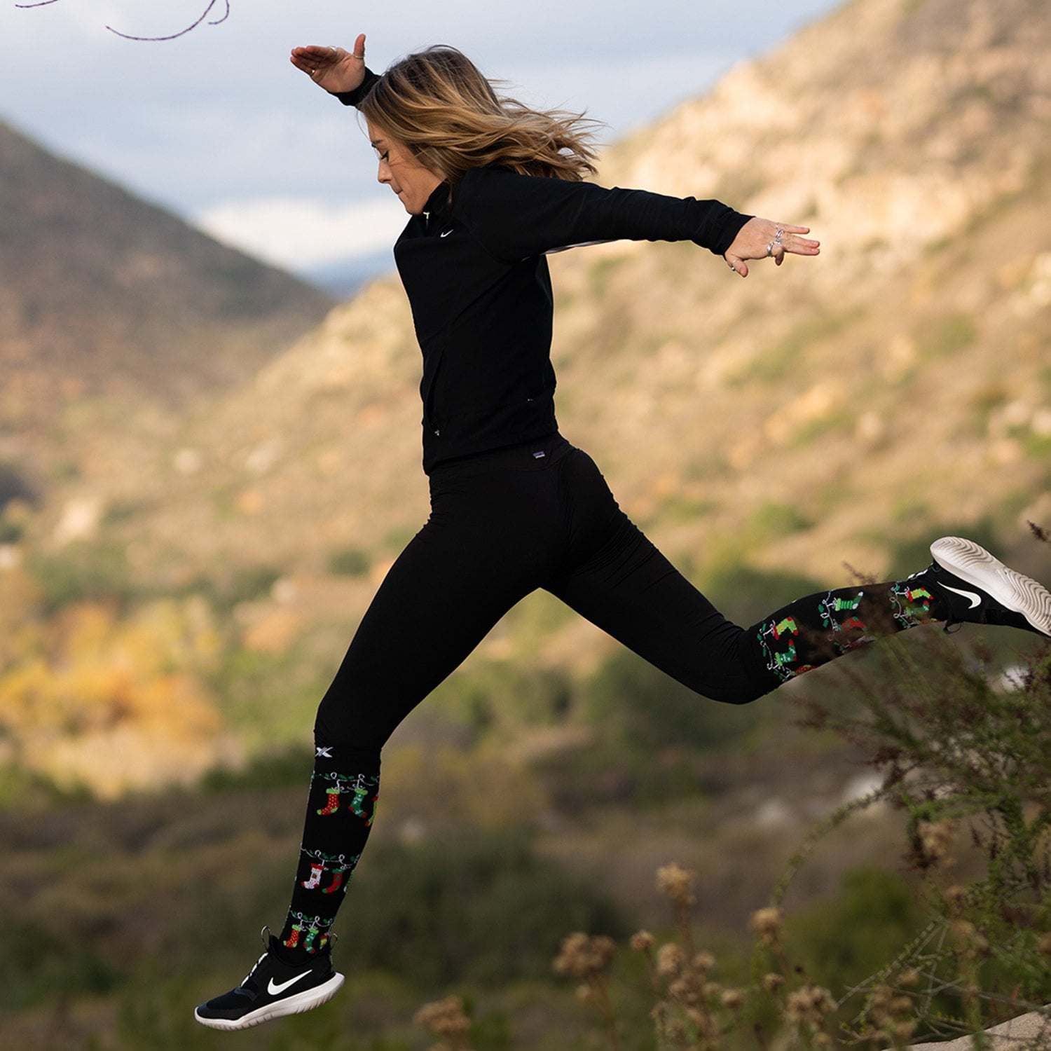 Holiday Compression Socks - Knee High Performance Socks for Running, Athletics, Travel, and Pregnancy - Improved Circulation & Support for Men and Women - 3 Pair