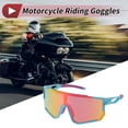 thumbnail image 2 of Gafas de montar en motocicleta Unique Bargains 1 Pc No plegables Antirreflejo Tri-Acetato de celulosa PC UV400 Lente colorida Marco azul y rojo, 2 of 6