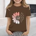 thumbnail image 1 of XIMIN T-Shirts Filles Graphiques Tournesol Manches Courtes Col Rond Coton Coupe Ample Décontractée Été, 1 of 5