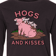 thumbnail image 4 of Inktastic Hogs and Kisses with Cute Pig Family Long Sleeve Youth T-Shirt, 4 of 5