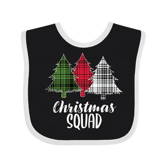 Inktastic Christmas Squad with Plaid Trees Boys or Girls Baby Bib
