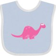 thumbnail image 3 of Inktastic Pink Dinosaur Girls Baby Bib, 3 of 4