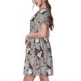 thumbnail image 2 of Naloa Halloween Gnome Print Womens Summer A-Line Dress with Pockets,Short Sleeve Dresses,Flowy Beach Swing Dress for Vacation Travel, 2 of 6