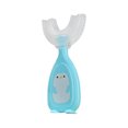 thumbnail image 2 of Cepillo de dientes de silicona de mano en forma de U para bebés Cepillo de dientes de doble cara Accesorios para mordedores para niños con mango Gadgets de limpieza Grande, Rosa Grande, Azul Inevent HA009119-07, 2 of 7