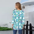 thumbnail image 2 of HAVUITYY Easter 3/4 Sleeve Sweaters for Womens, Cute Bunny Eggs Printed Womens Tops, Spring Going Out Shirts for Women Wear & Gifts, 2 of 5