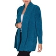 thumbnail image 2 of Seven7 Women's Super Soft Cozy Chenille Cardigan Sweater (Teal, XXL), 2 of 2