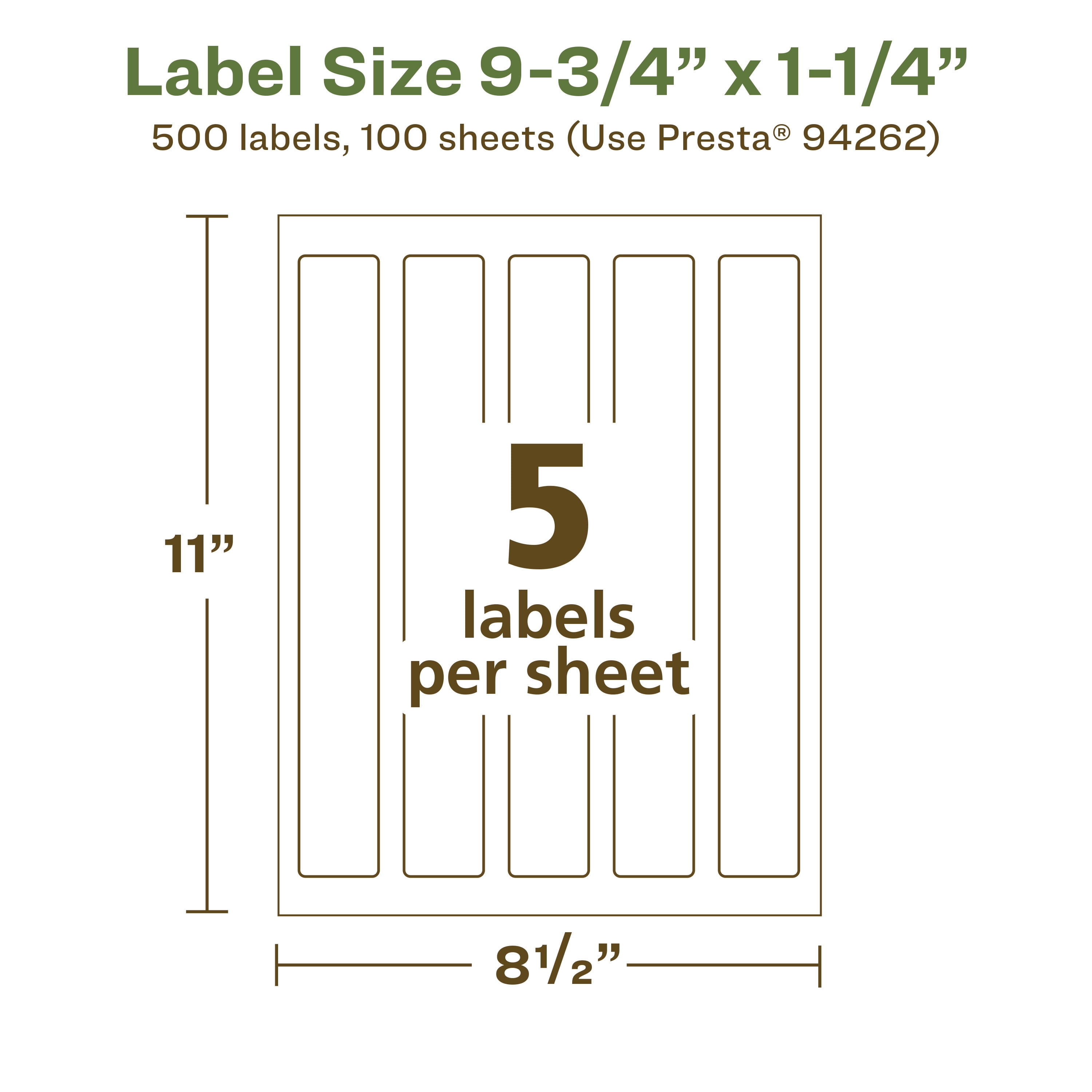 Avery EcoFriendly Rectangle Labels, 9-3/4" x 1-1/4", 500ct