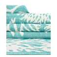 thumbnail image 6 of Unique Loom Outdoor Coastal Collection Area Rug - Coral (5' 3" x 8' Rectangle Teal/Ivory), 6 of 8
