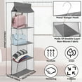 thumbnail image 5 of 2 Pack Hanging Purse Organizer Handbag for Closet Visible Handbag Organizer with 3/4 Pockets Hanging Shelf Bag with Metal Hook Closet Purse Storage Bag Foldable Purse Bag Organizer for Wardrobe Closet, 5 of 10