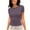 Dark Purple, variant on Riforla Women's Casual Basic Going Out Crop Tops Slim Fit Short Sleeve Crew Neck Tight T Shirts 2025 Womens Summer Tops Khaki1 XS