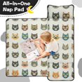 thumbnail image 4 of Cat Head and Glasses White Pattern Teens Toddler Nap Mat with Pillow, Sleeping Mat Bag for Preschool Daycare 59"x22", 4 of 6