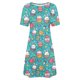 thumbnail image 3 of Vestido Corto para las Mujeres Cuello Redondo Manga Corta Impresa Suéter, Moda Casual Estilo Línea, 3 of 8