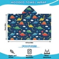 thumbnail image 2 of DarkBlue Dinosaurs Stars Hearts Hooded Bath Towel，50"x30" for Ages 3 To 12 Kids, Quick Dry Lightweight Soft Microfiber Hood Beach Towel Cover Up for Kids, 2 of 7