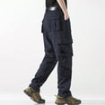 thumbnail image 5 of Icvfdpl Mens Cargo Pants Straight Leg Outdoor With Multiple Pockets Loose Work Casual Trousers Trendy Man Outwear Blue 31, 5 of 6