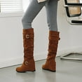 thumbnail image 6 of Fesfesfes Fuzzy Boots for Women Warm And Comfortable Suede Belt Buckle All Match Inner Heightening US:9(42), 6 of 8