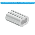 thumbnail image 4 of 1/16" 1.5mm Aluminum Crimping Loop Sleeve Double Ferrule for Wire Rope Cable Line End, Silver 25 Pack, 4 of 5