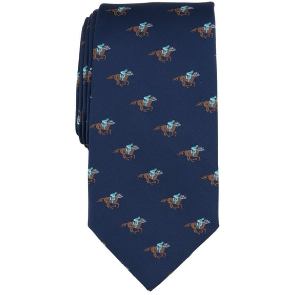 Club Room Mens Tie Necktie One Size Blue Horse Rider Print