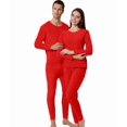 thumbnail image 3 of Sous-vêtements Thermiques pour Femmes Caleçons Longs Doublés en Molleton Couche de Base Haut et Bas Pyjama pour Temps Froid Rouge TTTG, 3 of 9