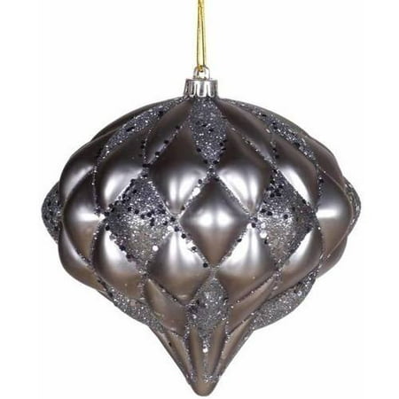 Vickerman 5.7" Matte/Glitter Diamond Onion Christmas Ornament