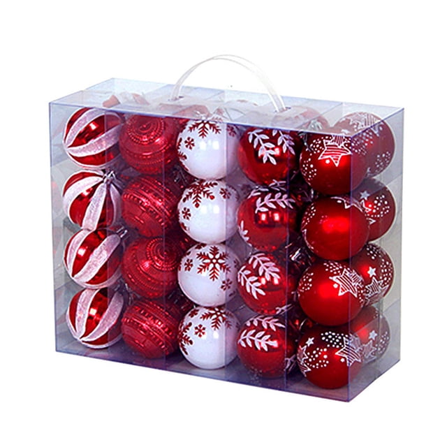 40 adornos navideños de bolas para colgar en el árbol de Navidad, colgantes ligeros Estilo E