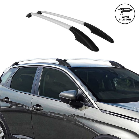Roof Rack Side Rails Aluminium for Nissan Rogue Sport 2017-2022 Gray 2 Pcs