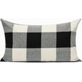 thumbnail image 2 of 12x20 Set of 2 Black White Outdoor Throw Pillow Covers Buffalo Check Plaids Lumbar Farmhouse Retro Checkers Cotton Linen Cushion Cover Home Decor for Sofa Couch, 2 of 2