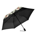 thumbnail image 2 of FORMRS Travel Umbrella Folding Auto Open Close Windproof Rain UV Protection, Beige Floral, 2 of 8