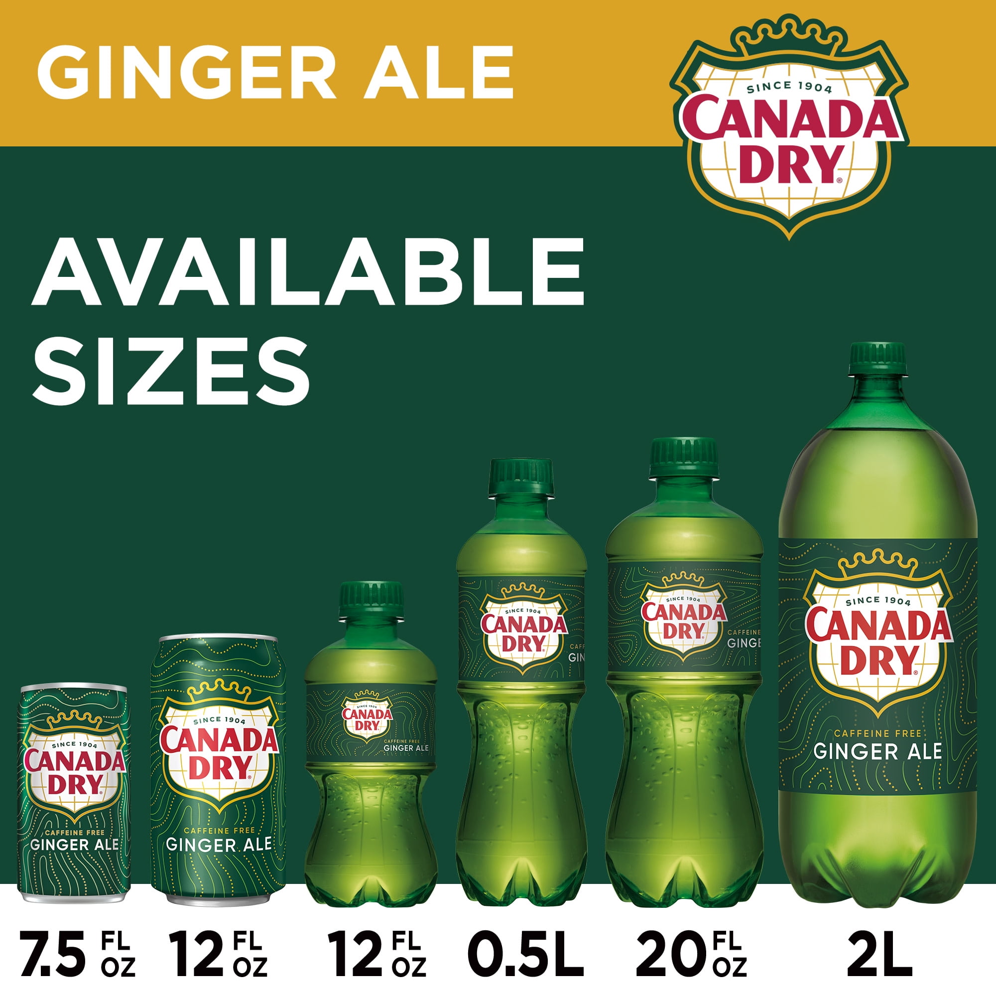 Canada Dry Caffeine-Free Ginger Ale, 12 Fl. Oz., 24 Count