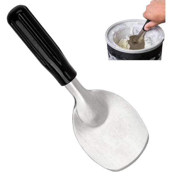 Heavy Duty Ice Cream Spade Scoop with Non-Slip Handle - Stainless Steel Ice Cream Spoon Paddle Perfect for Scooping and Serving Hard Frozen Treats