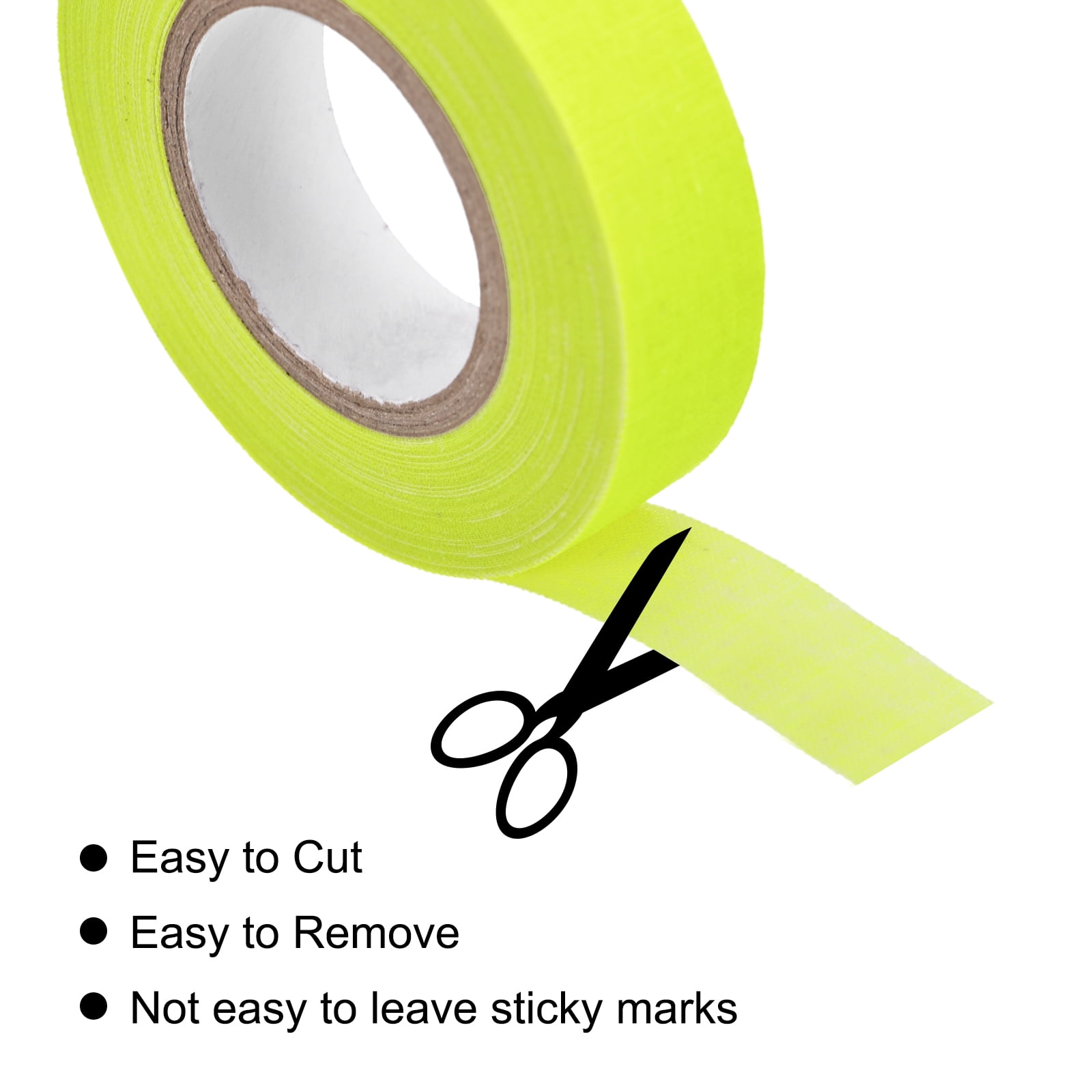Uxcell 6Rolls 0.6inch x 32.8feet Neon Gaffers Cloth Tape Glow in the Dark Tape, Yellow