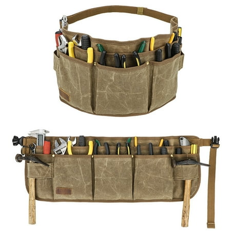 

Fairnull Tool Utility Pouch with Multiple Pockets Anti-Scratch Wear Resistant Waterproof Quick Release Pocket Tool Belt for Electrician Carpenter