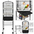 thumbnail image 4 of ZENSTYLE 59.3'' Bird Cage with Rolling Stand Wrought Iron Birdcage Medium Pet House, 4 of 7
