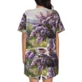 thumbnail image 6 of Susaid Lilacs Teapot Scenic Painting Print Women's Pajama Set, Button-Up Sleepwear with Elastic Waist Shorts, Perfect for Lounging, Yoga, Beach, and Casual Wear-XX-Large, 6 of 7
