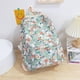 thumbnail image 2 of Mochila escolar de niña de la escuela secundaria con flores frescas Verde Como se describe, 2 of 9