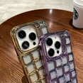 thumbnail image 3 of Case for iPhone 14 Pro Max Glitter Phone Case 3D Wave Lattice Luxury Plating Aesthetic Cute Gradient Twinkle Bling Sparkle Design for iPhone 14 Pro Max Women Girl Men 6.7'' Purple, 3 of 13