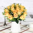 thumbnail image 5 of HuiXinOu 18-Head Artificial Rose Bouquet, Faux Silk Flower Arrangement, Suitable for Wedding Centerpieces, Home Table Decor and Office Parties, Elegant and Lifelike, 5 of 6
